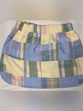 The Beaufort Bonnet Co patchwork plaid Suzanne skirt elastic waist sz 3T EUC